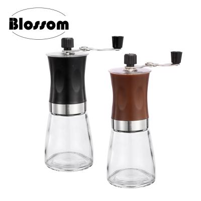 China Small Italy Coffee RV Coffee Grinder Conical Burrs Coffee Bean Grinder Portable Glass Grinder Manual Adjustable Ceramic Grinder for sale