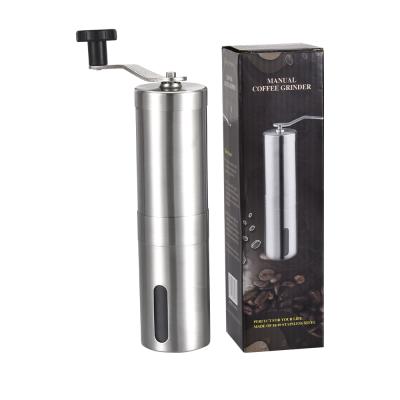 China Stainless Steel Coffee Grinder Conical Burr Mill With Adjustable Setting Portable Hand Crank Stocked Manual Coffee Grinder for sale