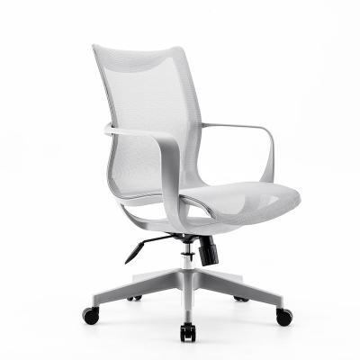 China Modern office furniture mesh seat swivel steel office waiting armrest computer ergonomic chair for sale