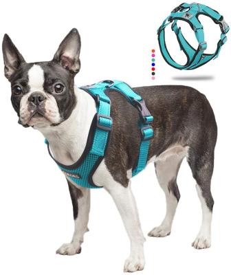 China Padded Adjustable Pet Training Product Chihuahua Pug No Pull Reflective Mesh Small Dog Harness Breathable Puppy Vest Dog Harnesses for sale