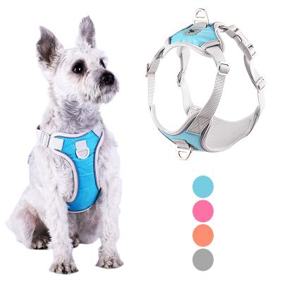 China Factory Hot Selling Padded Non Pull Nylon Dog Chest Harness Vest Training Dog Harness Reflective Collar For Small Medium Dogs for sale