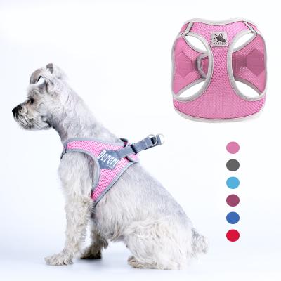 China Adjustable Double Padded Mesh Samll Dog Harness Reflective Step Padded Dog Harnesses For Small Medium Dogs for sale