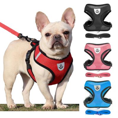 China Breathable Padded Dog Cat Harness Vest For Small Puppy Set Mesh Dog Harness And Leash Accessories for sale