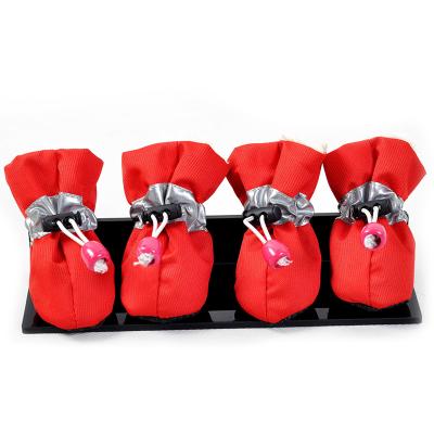 China New Sustainable Winter Dog Shoes 4Pcs/Set Big Dog Boots Cotton Waterproof Non Slip Dog Shoes for sale