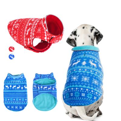 China Reversible OEM/ODM Viable Christmas Dog Sweater Puppy Jacket For Cold Winter Weather for sale