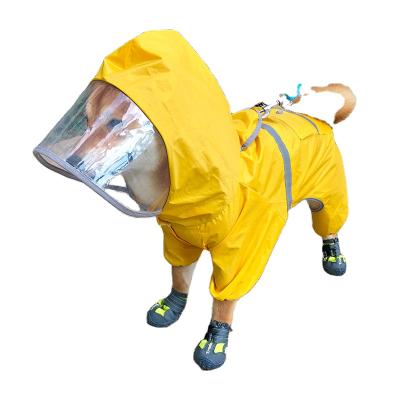 China Amazon Best Selling Pu Dog Raincoat Viable Waterproof Reflective Dog Raincoat Small Dog Clothes Poncho Rainwear Raincoat for sale