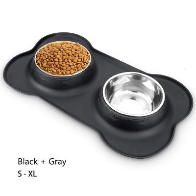 China Stainless Steel Pet Bowlswith Sustainable No-Spill and Non-Slip Feeder Bowls with Dog Bowl Mat for Dogs for sale