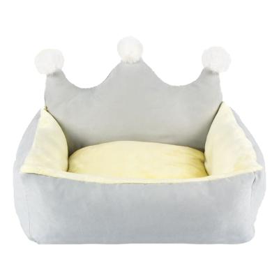 China Breathable Winter Puppy Cat Sofa Bed Luxurious Crown Dog Priness Warm Beds For Small Dogs for sale