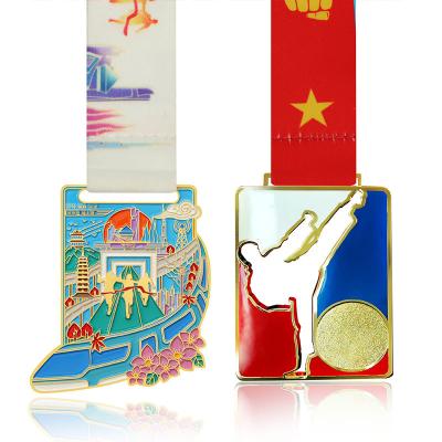 China Global Manufacturer Custom High Quality Enamel Baking Paint Medal Metal Sports Gold Silver Copper Zinc Alloy Medals for sale