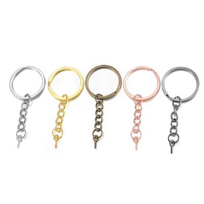 China 10pcs/set Global High Quality Metal Flat Head Ring Chain With Nail Clasp And Lobster Clasp Chain DIY Accessories Custom Pendant for sale