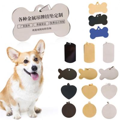 China Custom Japan Dog Tag Pet Bone Tags Stainless Steel Dog Collar Anti-lost Cat Nameplate Puppy for sale