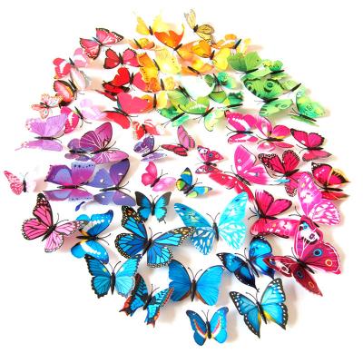 China 12PCS Fridge Magnets 3D Butterfly Design Stickers Global Room Magnetic Home Decor Wall Decoration for sale