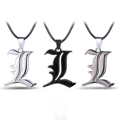 China Global Japanese Double L Perimeter Anime Death Note Logo Alloy Pendant Necklace Anime Pendant for sale