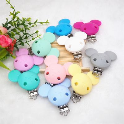 China 2022 Hot Sale Non-Toxic Baby Pacifier Clip Holder Teether Pacifier Spot Goods For Pearl Silicon Holder New Silicone Clip for sale