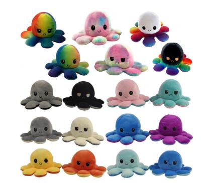 China Eco-Friendly Material Reversible Plush Octopus Plush Octopus Amazon Double Side Flip With Different Expressions Mood Octopus Plush Toy for sale