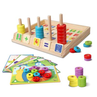 China Early Education Wooden Puzzles Counting Toys, Montessori Preschool Learning Educational Math Toys for Toddlers for sale