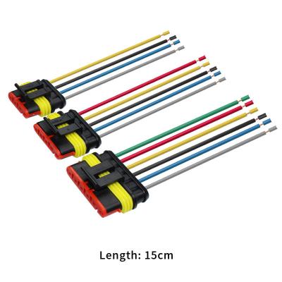 중국 자동차 방수 끼워넣기형 1.5 앰프 연결기 1 2 3 4 5 6 핀 와이어 자동차 자동차 전기 커넥터 판매용