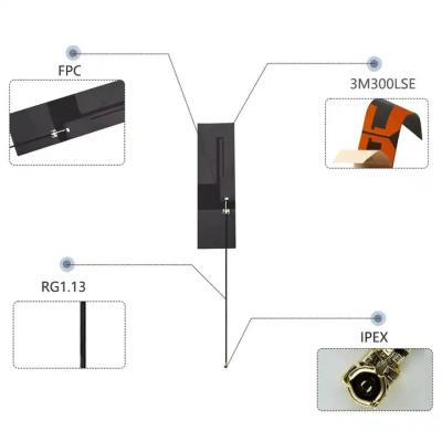 China MHF3 MHF4 interne Antenne des eingebautes IPEX Verbindungsstück-blaue Zahn-Modell-LTE 2G 3G 4G 5G G/M CDMA der Kommunikations-FPC zu verkaufen