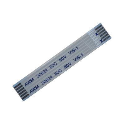 China FFC-Kabel kundenspezifisch 6 Pins 1,25 mm Schwung Gesamtlänge 30 ~ 2000 mm P7 Typ Flexibles Flat FFC Awm Kabel für Elektronik zu verkaufen