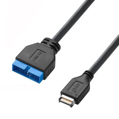 중국 컴퓨터 메인보드 전원 케이블 USB 3.1 타입-E 남성에서 IDC20P 남성 어댑터 케이블 20 핀 확장 케이블 판매용