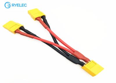 China Homem dois ao chicote de fios feito sob encomenda fêmea do fio do conector XT60 Y para duas baterias de LIPO paralelamente à venda