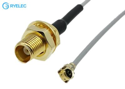 China MCX tipo femenino derecho al tipo hembra de UFL IPEX para la asamblea de cable coaxial de la coleta de 1.13m m en venta