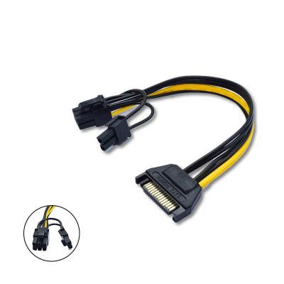 China Stromversorgungs-Kabel 15pin SATA 18AWG PCIE für Bitcoin-Bergmann zu verkaufen