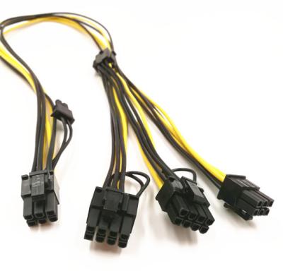 China 6 Pin Male Connector To Dual 6+2 de Machtskabel van Pin Male Connector pCIE Te koop