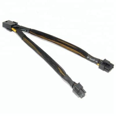 China 8pin weiblich verdoppeln Teiler-Stromkabel 18awg 20cm Mann-8pin Pcie Gpu zu verkaufen