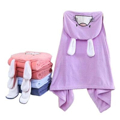 China 2022 Viable Cartoon Microfiber Quick-drying Hooded Cloak Cute Bathrobe Bath Towel for sale