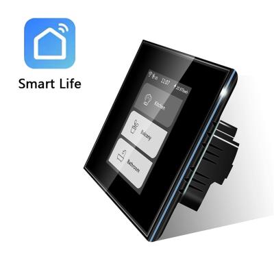 China Tuya Tempered Glass Panel EU/USA Standard 3 Way Wall Touch Light Switch/Smart Life Control for sale