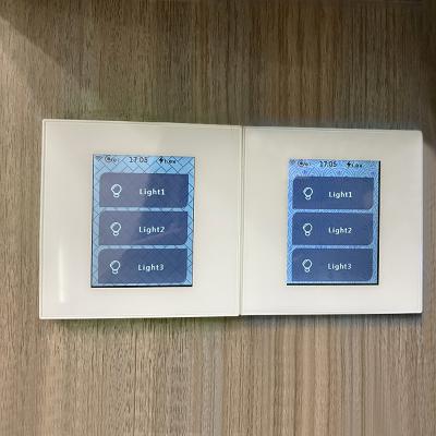 China Touch Screen Light Wall Switch Lanbon Tuya App Control Works with Alexa and Google 3 Band Smart Switch for sale