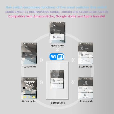 China Smart Life Model 5 in 1 Lanbon Switch WIFI Network 3 Strip Light Wall Switch with Homekit Google Alexa for sale