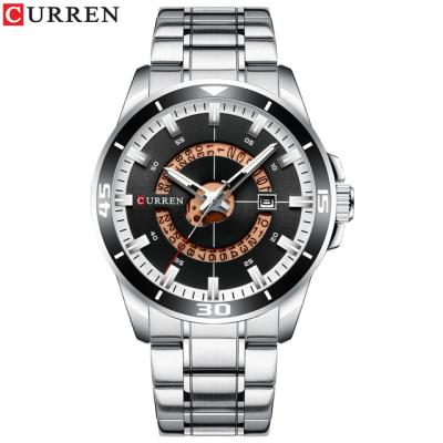 China Hot Selling Date CURREN 8359 2022 Automatic Quartz Watch Black Stainless Steel Fashion Business Men Watches Luxury Watch 30M Waterproof for sale