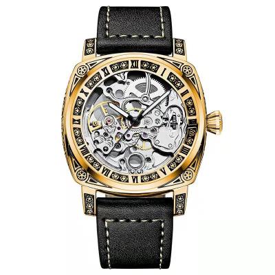 China Wholesale KIMSDUN K-2192A Luxury Carved Luminous Men's Watch Luxury Double Sided Cavity Vintage Automatic Mechanical Clock for sale