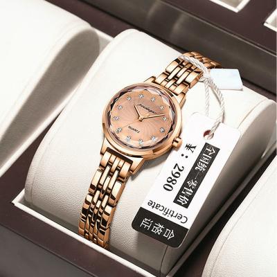 China Luxury Rose Gold Stainless Steel Diamond Fashion Women Watches Day/Date POEDAGAR 314 Ladies Simple Quartz Watch Waterproof Wristwatch for sale