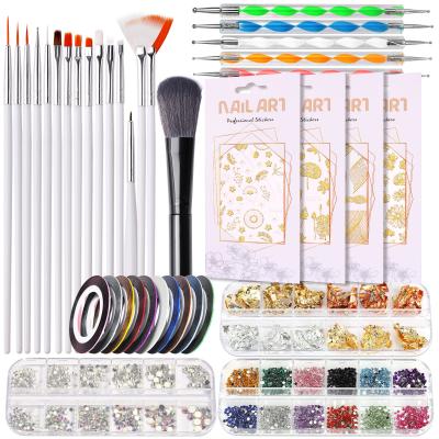 China Amazon Best Seller Professional Eco-friendly 3D Acrylic Press On Nail Art Tool Set Manicure Kit Box for sale