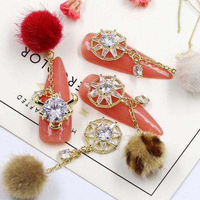 China 2021 New Finger Nail Art Rhinestone Crystal Nail Charms Pom Poms Shiny Ball For Nails for sale