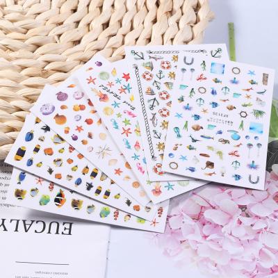 China 2021 New Arrival Durable Ocean Sea Shell Fish Star Summer Nail Art Stickers Decal for sale