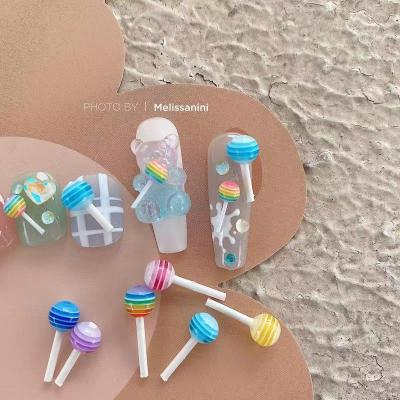 China Easy To Apply Hot Sale 3D Lollipop Matched Sweet Kawaii Nail Charms Accessories For Nails for sale