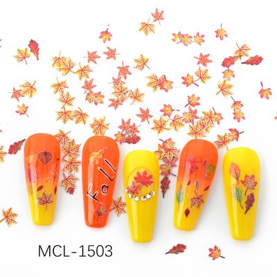 China Easy Apply 2020 NEW 6 Styles Autumn Maple Leaves Nail Glitter For Nail Art Decoration for sale