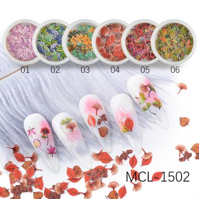 China Easy apply 2020 NEW autumn maple leaves where the nail Art Decoration Nail Sequins For nails beauty for sale