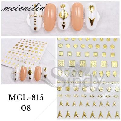 China Easy To Apply 3D Nail Stickers Gold Nail Sticker For Nail Art Supplier for sale