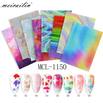 China Easy to Apply Newest DIY Nail Stickers Colorful Cloud Nail Sticker for Nail Art for sale