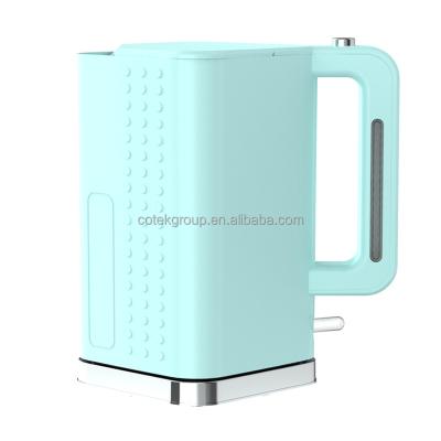 China Plastic Gray Base 1.7L 360 Degree Rotating Electric Water Kettle Points Design With Cordless Function for sale