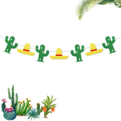 China Mexican Party Decor Fiesta Theme Fiesta Cactus Man Glitter Garland for sale