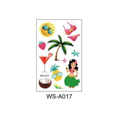 China Gift Pafu Party Summer Party Luau Hawaiian Beach Party Tattoos Face Hawaiian Stickers Body Temporary Tattoos for sale