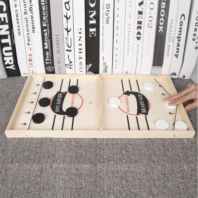 China Family Games Wooden Bridle Slingshot Table Desktop Puck Game Quick Battle 2 in Ice Hockey Match Winner 1 Board Games Toys for sale