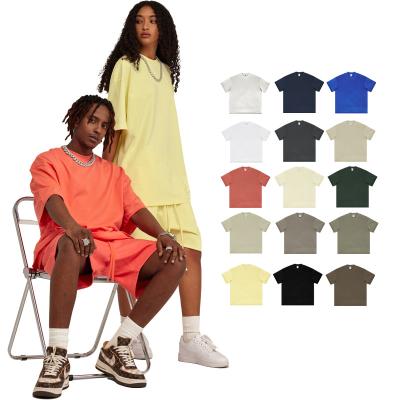 China Anti-wrinkle clothing makers clothes loose 305G off the shoulder solid color short sleeve oversized T-shirt for men spring and summer for sale