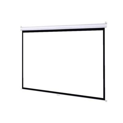 China Flexible High Quality Manual White or Gray Pull Down Projector Screen with Auto-lock for sale